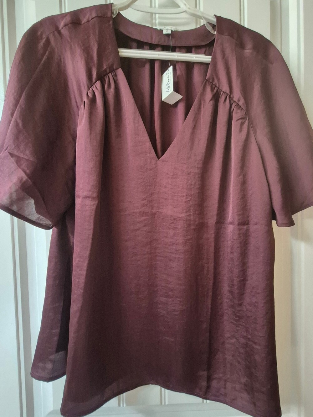 Womens Retimans Satin Blouse Size Medium New With Tags